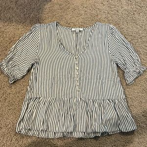Women’s Madewell Blouse, Navy and Cream stripped
